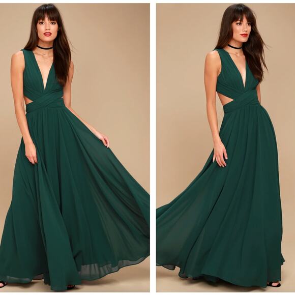 Lulu's Deep Green Maxi Dress - Picture 1 of 2